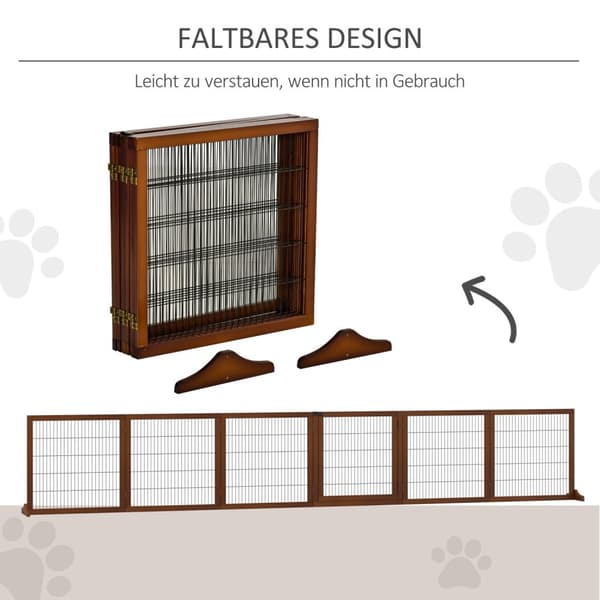 Rootz Folding Dog Barrier - Pet Gate - Wooden Pet -hegn - Stilfuldt design - 432 cm x 36 cm x 70 cm