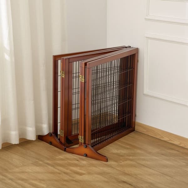 Rootz Folding Dog Barrier - Pet Gate - Wooden Pet -hegn - Stilfuldt design - 432 cm x 36 cm x 70 cm