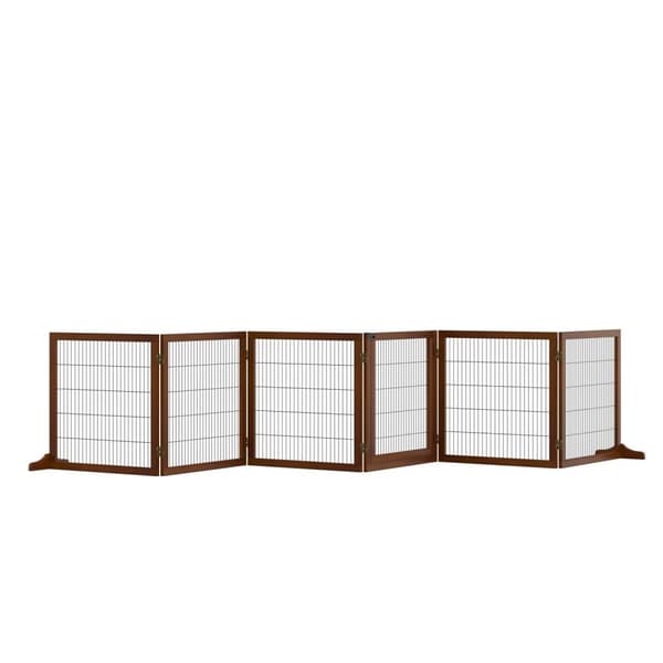 Rootz Folding Dog Barrier - Pet Gate - Wooden Pet -hegn - Stilfuldt design - 432 cm x 36 cm x 70 cm