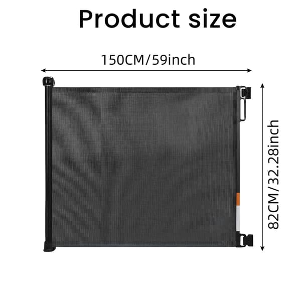 Pet Retractable Gate, Utrymmessparande Design, Enhandsgrepp,150 cm