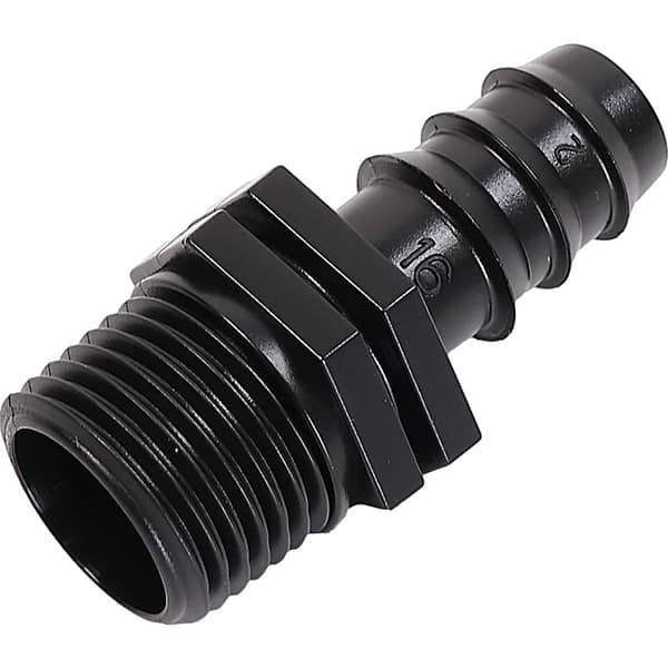 Forbindelsesstykker til rørlægning af vandrør, 16 mm med 1/2" udvendigt gevind x10