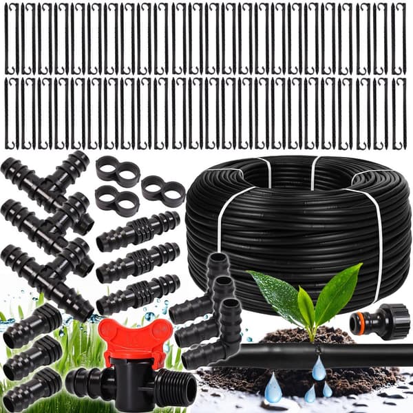 Droppslang set 100m 33cm 2l pärlslang Bevattningsslang Trädgårdsslang