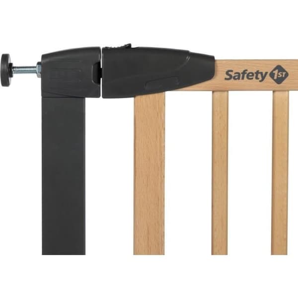 SAFETY 1ST SIMPLY CLOSE WOOD & META, Tryk, 73-80 cm (maks. 94 cm), uden skruer eller boring, Åbning med én hånd, Træ og grafit
