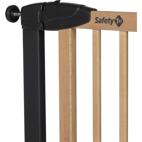 SAFETY 1ST SIMPLY CLOSE WOOD & META, Tryk, 73-80 cm (maks. 94 cm), uden skruer eller boring, Åbning med én hånd, Træ og grafit