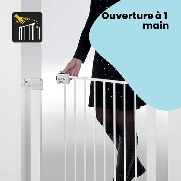 SAFETY 1ST Børnesikkerhedsgitter med nem lukning - Metal - 73 til 80 cm - Hvid