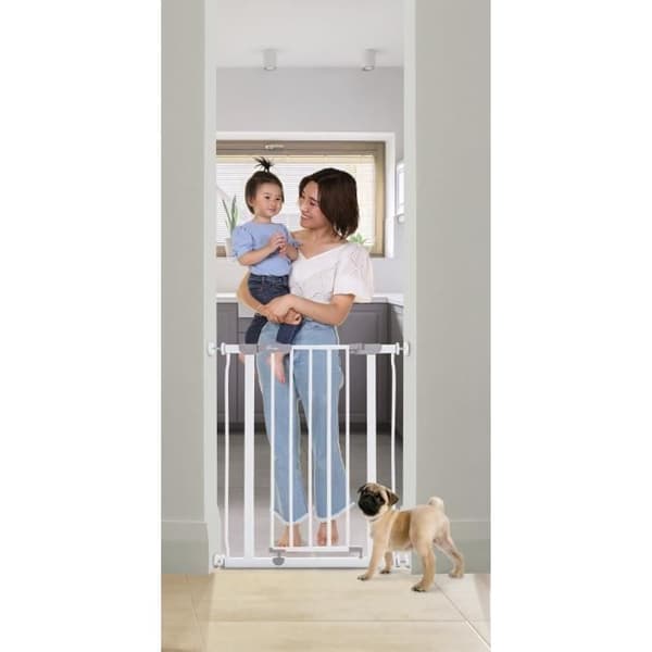 Säkerhetsstängsel - DREAMBABY - AVA - Tryckmontering - 61-68 x 76 cm - Dubbellåsning - Vit