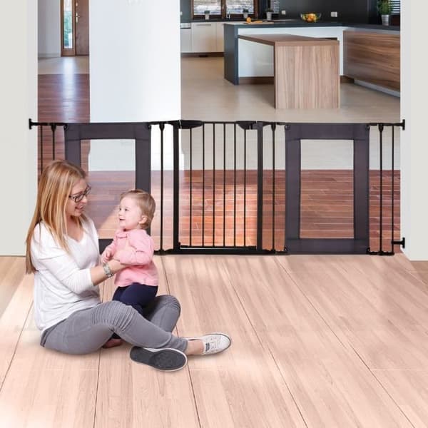Turvaportti - DREAMBABY - DENVER - 3-paneelia - 85,5-200 x 74 cm - Kaksisuuntainen - Musta
