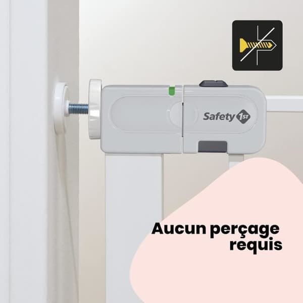 SAFETY 1ST Barnsäkerhetsgrind 73-80 cm, Vit, Metall, Automatisk stängning, 4 tryckpunkter