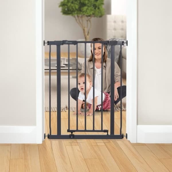 Sikkerhedslåge - DREAMBABY - AVA - Trykmonteret - 61-68 x 75 cm - Dobbelt lås - Antracit
