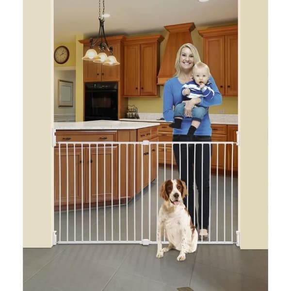 DREAMBABY Extra Wide Broadway Gro Gate -turvaportti - ruuvattava - P 76/134,5 x K 76 cm - valkoinen