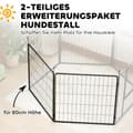 Pikkukuva 4 / 10: Rootz 2 Set Puppy -kotelon laajennus - Koira -aitapaneelit - PET -leikkikenttä - Vahva teräs - taitettu säilytys - 80 cm x 80 cm x 3cm