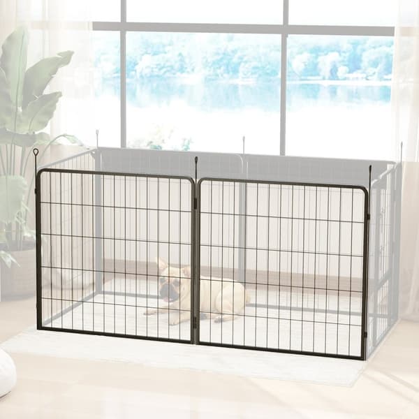 Rootz 2 Set Puppy -kotelon laajennus - Koira -aitapaneelit - PET -leikkikenttä - Vahva teräs - taitettu säilytys - 80 cm x 80 cm x 3cm