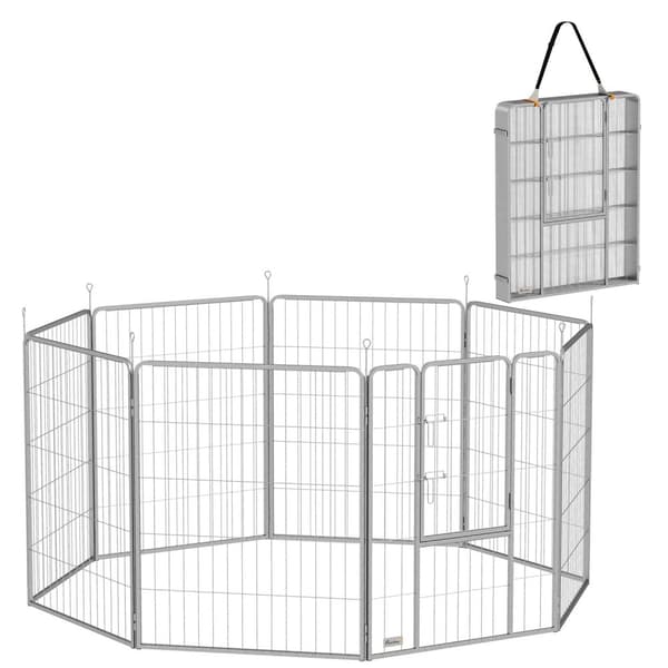 Rootz PET -kotelon koira -aita - PET -leikkikenttä - Muokattava - Ruostumaton teräs - 160x160x100 cm neliö - 240x80x100 cm Suorakulmainen