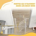 Miniatyrbillede 4 af 7: Rootz Pet Protection Hence - Pet Barrier - Safety Gate - Holdable Steel - Justerbar bredde 76-104 cm med kattedør, hvid