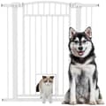 Miniatyrbillede 6 af 7: Rootz Pet Protection Hence - Pet Barrier - Safety Gate - Holdable Steel - Justerbar bredde 76-104 cm med kattedør, hvid
