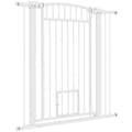 Miniatyrbillede 1 af 7: Rootz Pet Protection Hence - Pet Barrier - Safety Gate - Holdable Steel - Justerbar bredde 76-104 cm med kattedør, hvid