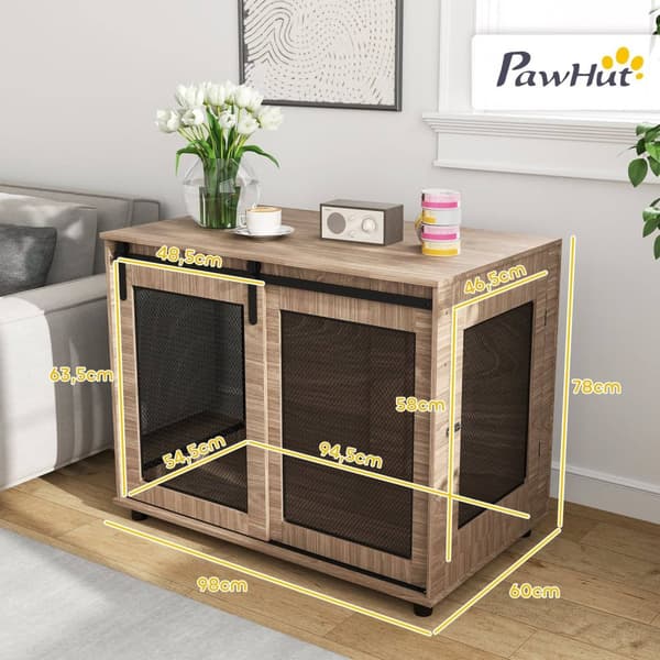 Rootz Dog Box - Transportboks til hunde - Retreat Box til kæledyr - Låselige døre - Safe & Ventilated - 98x60x78 cm
