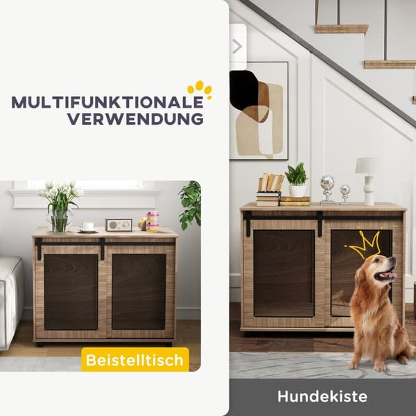 Rootz Dog Box - Transportboks til hunde - Retreat Box til kæledyr - Låselige døre - Safe & Ventilated - 98x60x78 cm