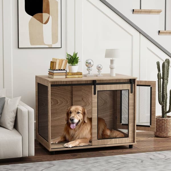 Rootz Dog Box - Transportboks til hunde - Retreat Box til kæledyr - Låselige døre - Safe & Ventilated - 98x60x78 cm