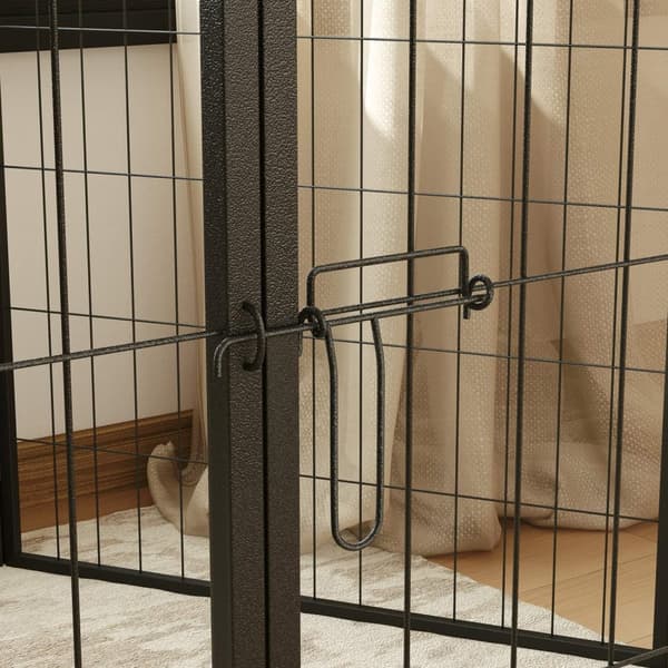 Rootz Dog Fene - PET -kotelo - 6 paneeli PlayPen - Taitava ja kestävä teräs - suorakulmio 160x80x80cm - ihanteellinen pentuille ja keskisuurille koiri