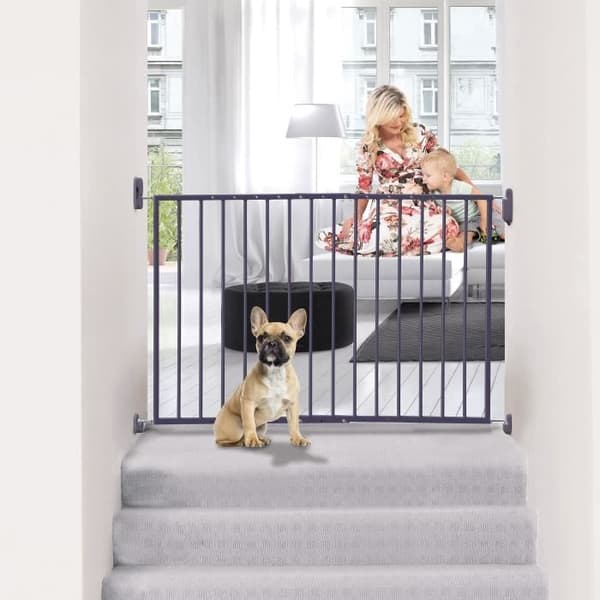 DREAMBABY ARIZONA EXTENDA Säkerhetsgrind - Skruvmonterad - L 68/112 cm - Öppnas i båda riktningarna - Grå