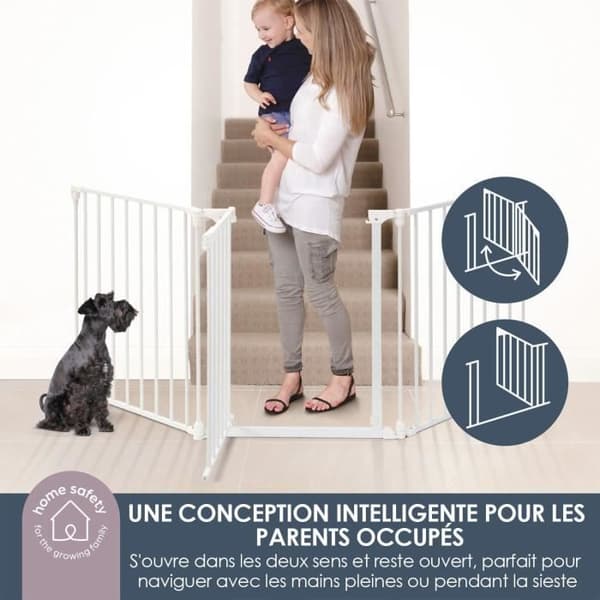 Børnesikkerhedsgitter - Discovery 3 - DREAMBABY - 74,5 cm til 1,95 cm - Hvid