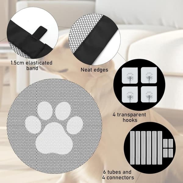 Lollanda Portabel Hund- och Kattgrind – Bärbart Skyddsstaket för Dörröppningar, Enkel Installering