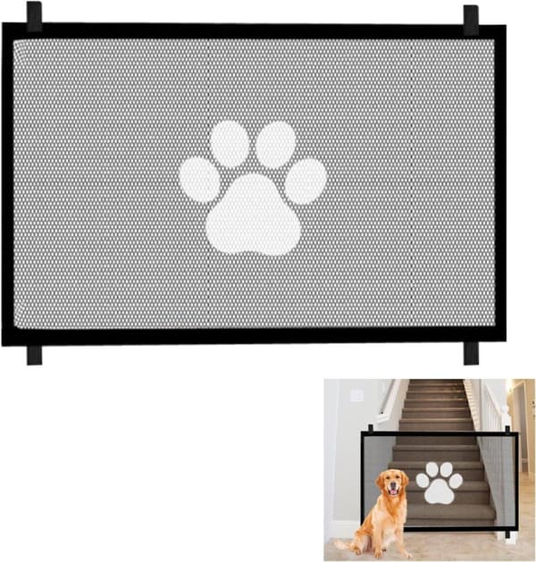 Lollanda Portabel Hund- och Kattgrind – Bärbart Skyddsstaket för Dörröppningar, Enkel Installering