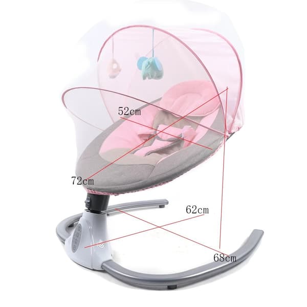 Babyswingstol, inbyggd musikspelare, fjärrkontrollsfunktionalitet,rosa