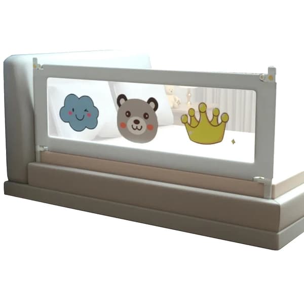 Babysängsreling, Enkel design, Säker för 0-36 månader,1 st Grå 2,0 m