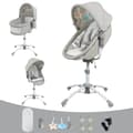 Miniatyrbillede 2 af 2: Babyvugge, 3 i 1 design, integreret massagefunktion, fjernbetjening,F002-GRÅ