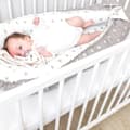 Miniatyrbillede 7 af 7: Babynest cocoon newborn 90 x 50 cm - håndlavet krammerede babynest lavet af bomuldsstjerner grå-hvid