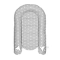 Miniatyrbillede 2 af 7: Babynest cocoon newborn 90 x 50 cm - håndlavet krammerede babynest lavet af bomuldsstjerner grå-hvid