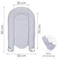 Pikkukuva 3 / 7: Babynest vastasyntyneen vauvan puskuri 90x50 cm - cocoon Käsintehty kaksipuolinen puuvillavohveli babynest kanin harmaalla