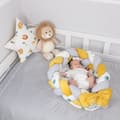 Miniatyrbild 7 av 7: Babynest nyfödd babynest - sammetsmysbo med flätkudde demonterbart set tvåsidig babynest babysäng 75X45, safari
