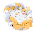 Miniatyrbild 1 av 7: Babynest nyfödd babynest - sammetsmysbo med flätkudde demonterbart set tvåsidig babynest babysäng 75X45, safari