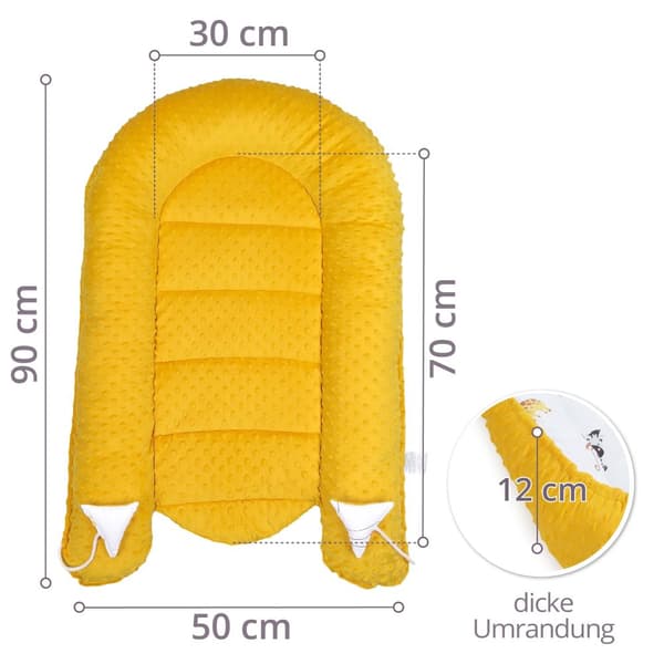 Varm rede baby 90x50 cm - krammerede nyfødt rede vinter / efterår kokon babynest safari toffee