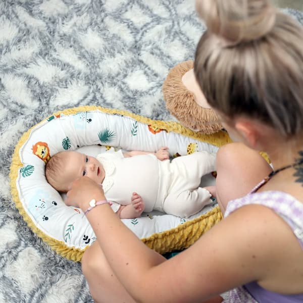 Varm rede baby 90x50 cm - krammerede nyfødt rede vinter / efterår kokon babynest safari toffee