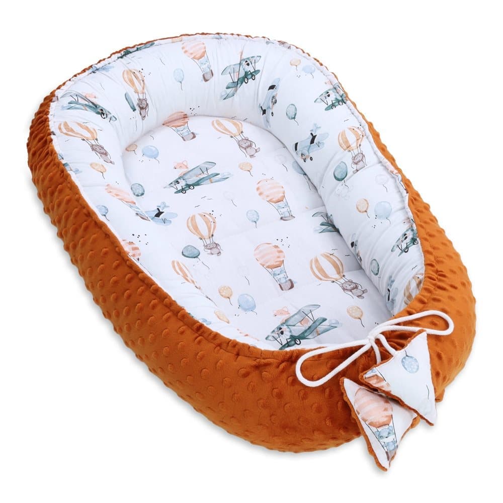 Varm bo bebis 90x50 cm - gosbo nyfödd bo vinter/höst kokong babynest ballonger pumpa