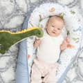 Miniatyrbild 5 av 7: Babynest kokong nyfödd 90 x 50 cm - Handgjort mysbo babynest tillverkat av dinosaurieblå bomull