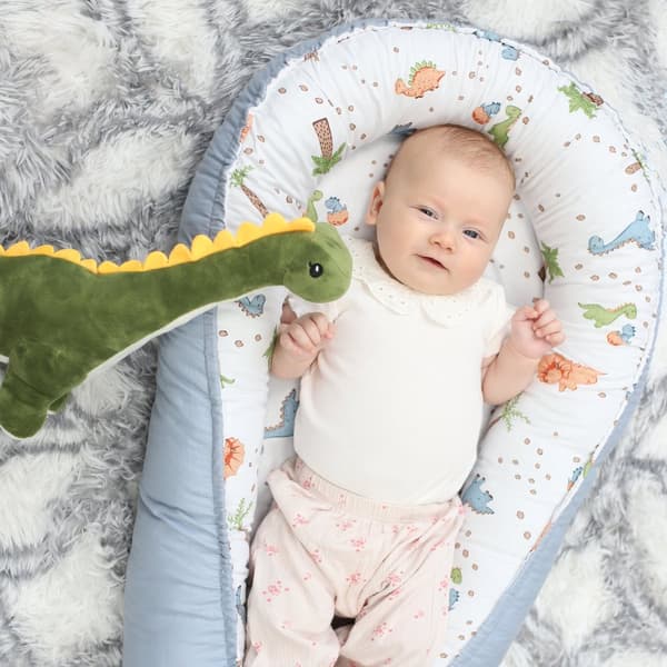 Babynest kokong nyfödd 90 x 50 cm - Handgjort mysbo babynest tillverkat av dinosaurieblå bomull