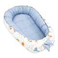Miniatyrbild 2 av 7: Babynest kokong nyfödd 90 x 50 cm - Handgjort mysbo babynest tillverkat av dinosaurieblå bomull