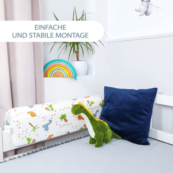 Sängyn reunasuojaus lasten sänkyihin 90 cm - Sängyn rungon reunasuojaus lasten vauvansänky puuvilla dinosaurus