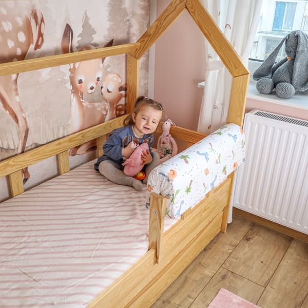 Sängyn reunasuojaus lasten sänkyihin 90 cm - Sängyn rungon reunasuojaus lasten vauvansänky puuvilla dinosaurus