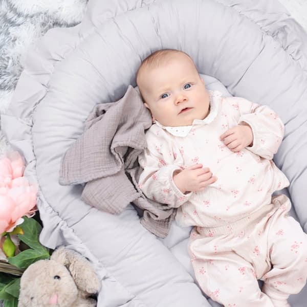 Babynest kokong nyfödd 90 x 50 cm - Handgjort gosenäste babynest av bomull Slumpmässig variant