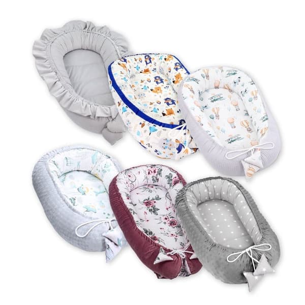 Babynest kokong nyfödd 90 x 50 cm - Handgjort gosenäste babynest av bomull Slumpmässig variant