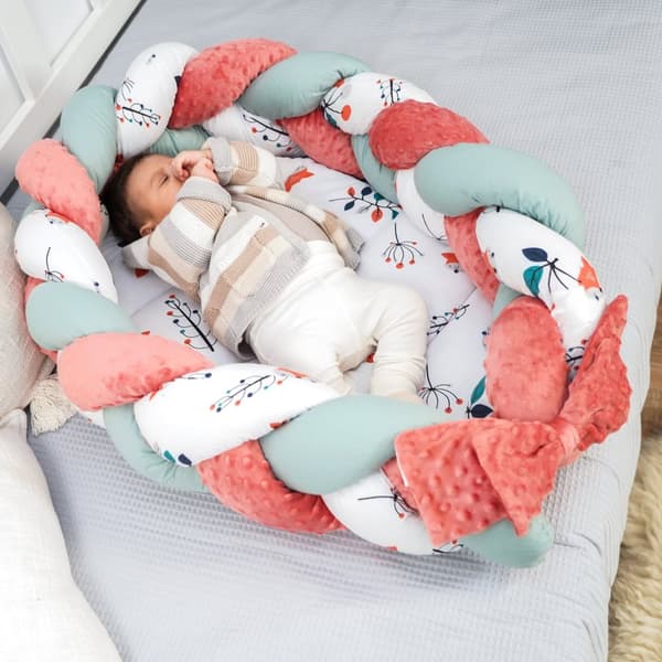 Babynest newborn nest baby - gosbo med fläskdyna demonterat set tvåsidig babynest babysäng 75x45 cm, räv