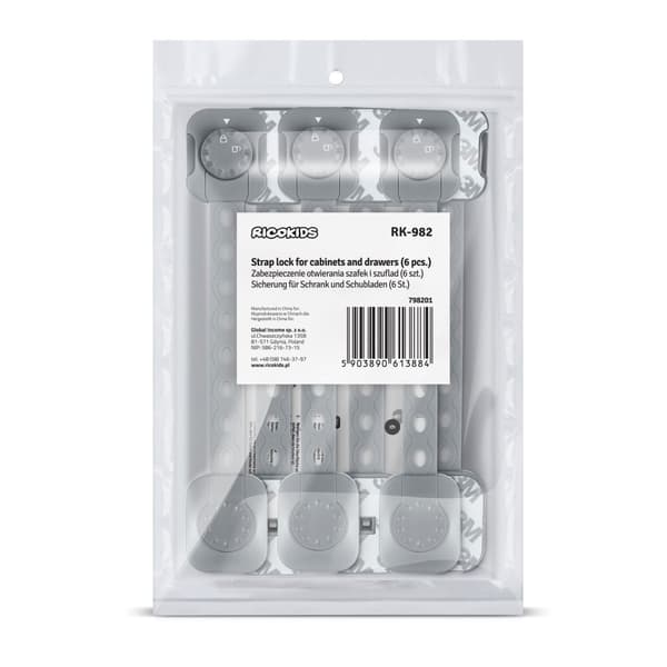 Ricokids 798201 kaapin avautumissuoja 6 kpl harmaa
