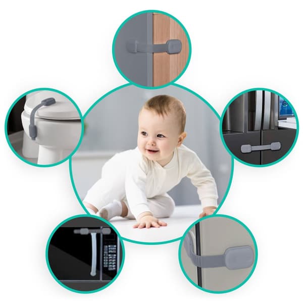 Ricokids 798101 Skabsåbningsbeskyttelse 6 stk grå