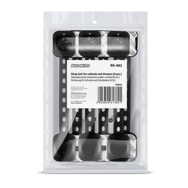Ricokids 798202 Kaapin avausturvalaite 6 kpl musta